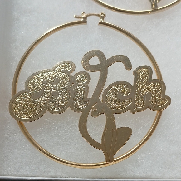 Gold Statement Hoop Earrings - Picture 2 of 4